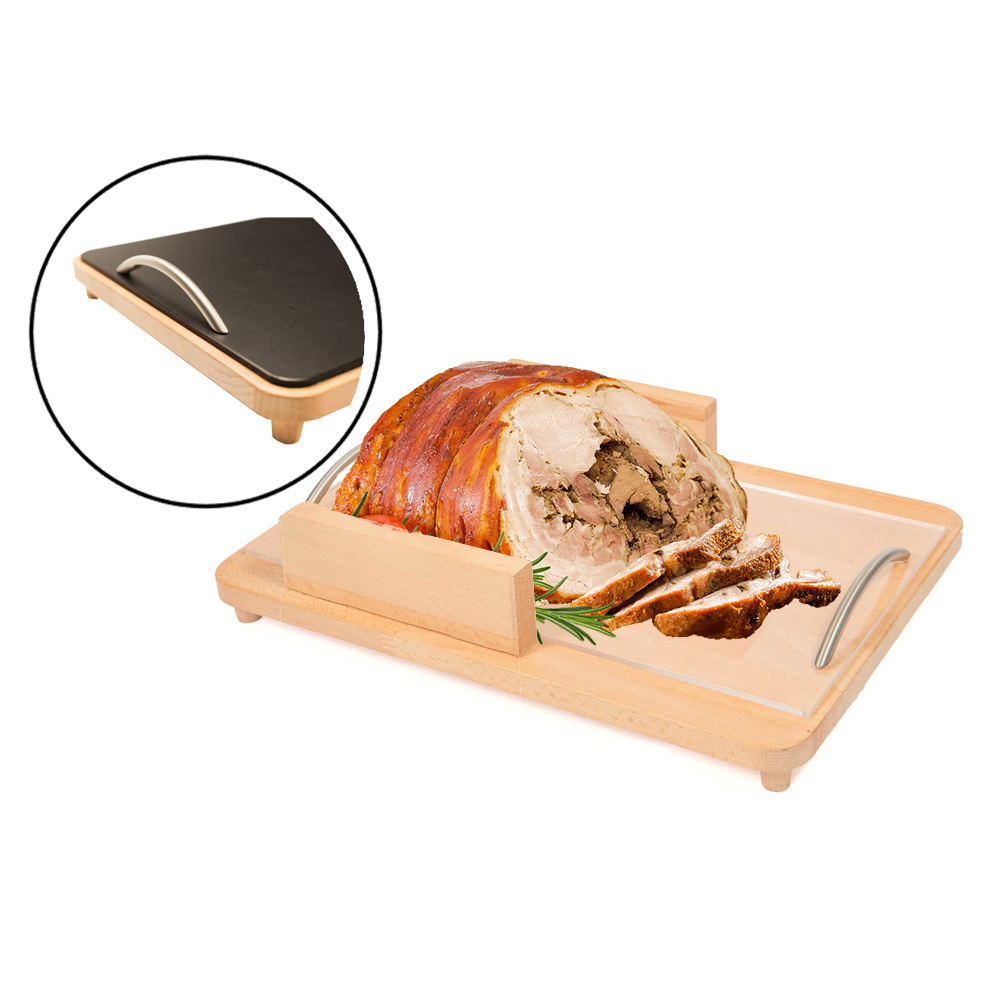 Espositore per arrosti da banco/frigo con piano in polietilene trasformabile in vassoio