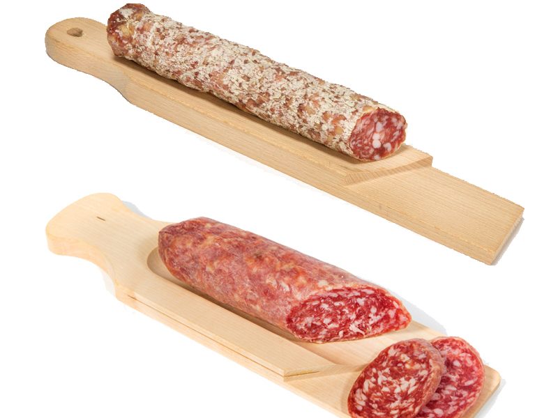 Tagliere Salame Felino e Tagliere predisposto per coltello