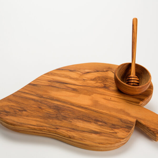 Tagliere foglia con coppina miele Tagliere foglia con coppina miele